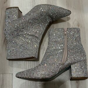 Betsey Johnson Glitter Kyla Ankle Boots